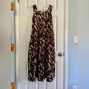 Toast midi dress, brown and green